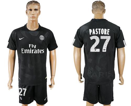 Paris Saint-Germain #27 Pastore Sec Away Soccer Club Jersey